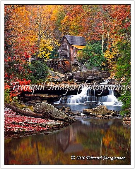 450674   Glade Creek Mill with reflections